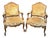 Louis XV Carved Armchairs With Cut Velvet Mohair Upholstery -a Pair For Sale