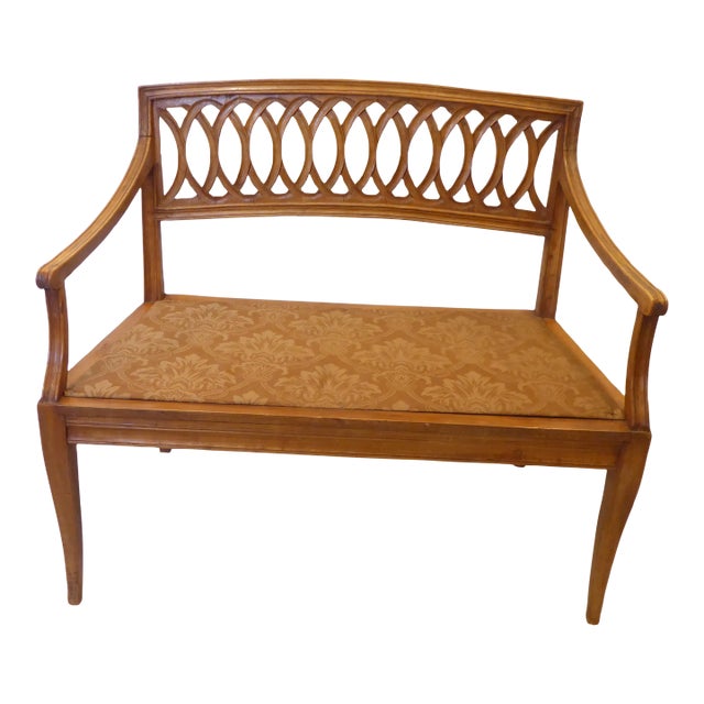 19th Century Italian Neo-Classical Style Cherry Bench For Sale
