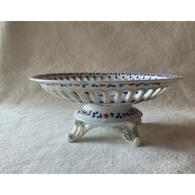 French Imari-Style Reticulated Porcelain Chestnut Basket, Mid-19th Century For Sale - Image 10 of 15