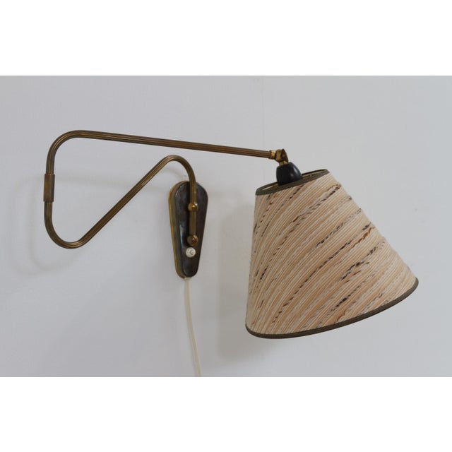 Danish Articulating Brass Wall Light, Denmark, 1940s For Sale - Image 9 of 18