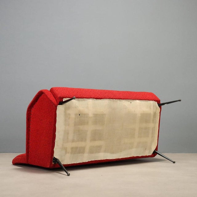 Red Vintage Sofa in Fabric, 1960s For Sale - Image 8 of 9