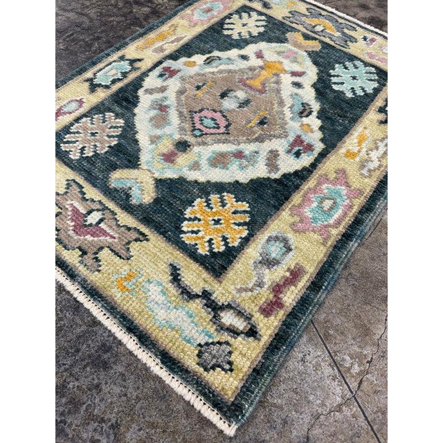 Turkish Oushak Rug 2'2' x 2'10" For Sale - Image 4 of 4