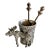 Vintage German 95% Pewter Moose Match and Toothpick Holder For Sale