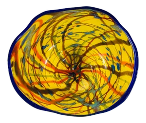 Late 20th Century "Giallo (Thriller)" Art Glass Bowl by Randi Wagner
