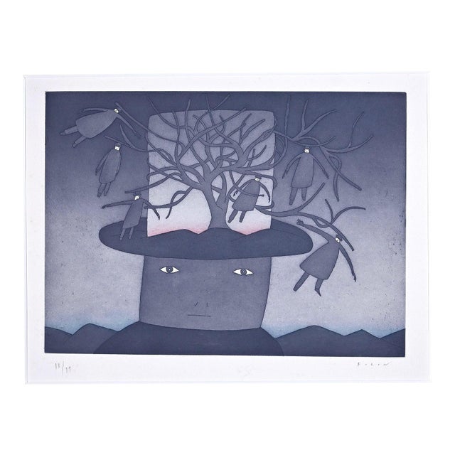 1970s Jean Michel Folon - Dream - Original Etching - 1970 For Sale - Image 5 of 5