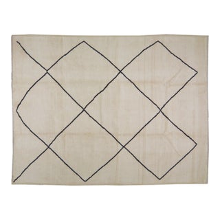 Contemporary Moroccan Hand Knotted Wool Rug,9'3"X12' For Sale
