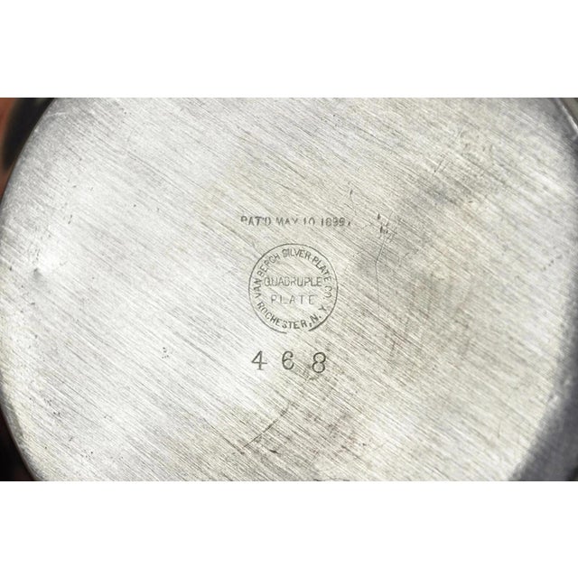 Antique Van Bergh Silver Plated Victorian Tea Serving Set W/ Monogram - 3 Pc Set For Sale - Image 10 of 12