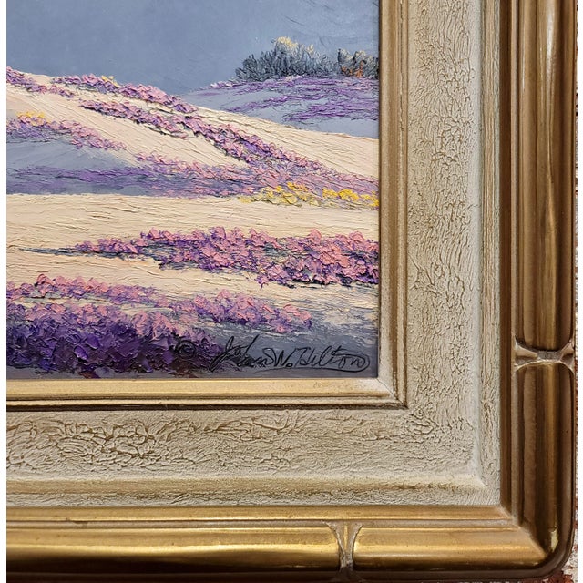 Blue John William Hilton-1958 California Desert Landscape Spring Bloom -Oil Painting For Sale - Image 8 of 10