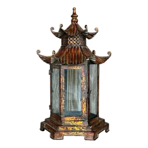 Vintage Asian Patinated Pagoda Lantern