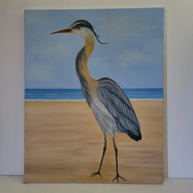Oil painting on primed stretched canvas stretcher. this is a newly painted painting, has NO damages. living in Florida has...