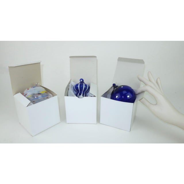 Art Glass Christmas Holiday Ornaments Including Thames Glass, Set of 3 For Sale - Image 10 of 10