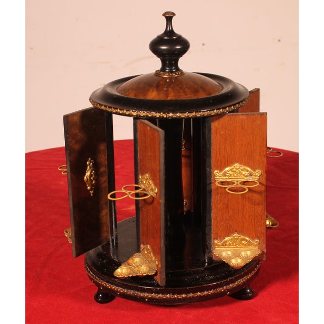 Napoleon III Cigar Humidor in Blackened Wood and Brass For Sale - Image 6 of 11