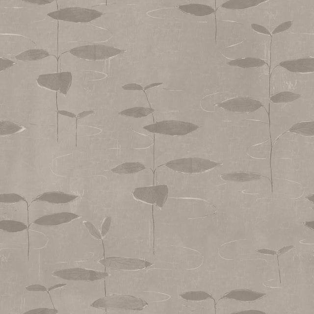 Art Deco Sample - Lilies Wallpaper by Paule Marrot in Elephant Gray For Sale - Image 3 of 3