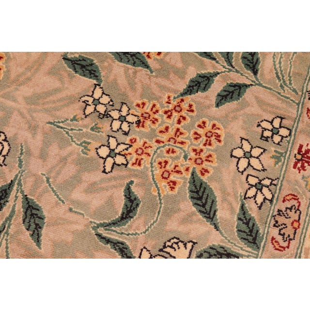 Floral 1990's Pak-Persian Green/Green Wool Rug - 6'1'' X 9'1'' For Sale - Image 4 of 9