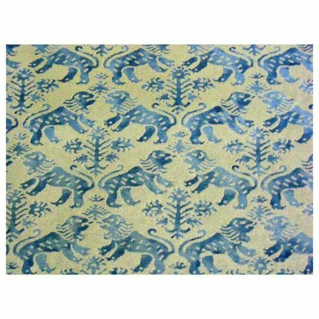 Vintage Mariano Fortuny Fabric Draperies Famed Sister Parrish Library-Fabric "Richelieu' Pattern Blu For Sale In West Palm - Image 6 of 8