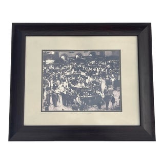 Framed Photograph of Stock Market Trading Floor Circa 1952 For Sale