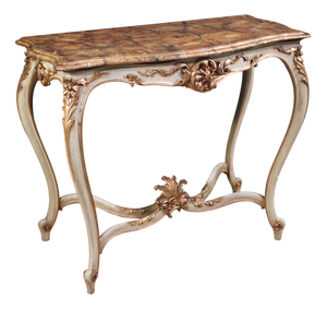 French Lacquered Console in Louis XV Style, 1950s
