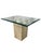 Glass Mid-Century Style Cocktail or Side Table W/Sculptured Travertine Base and Glass For Sale - Image 7 of 12
