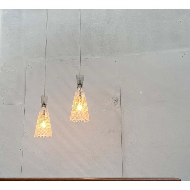 Mid-Century Modern Mid-Century Modern Swirl Glass Pendant Lamps by Aloys Ferdinand Gangkofner for Peill & Putzler, 1950s, Set of 2 For Sale - Image 3 of 18