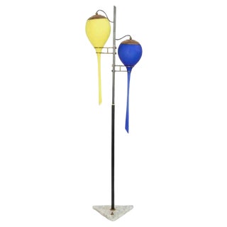 Yellow and Blue Lamp from Stilnovo, Mid-20th Century For Sale