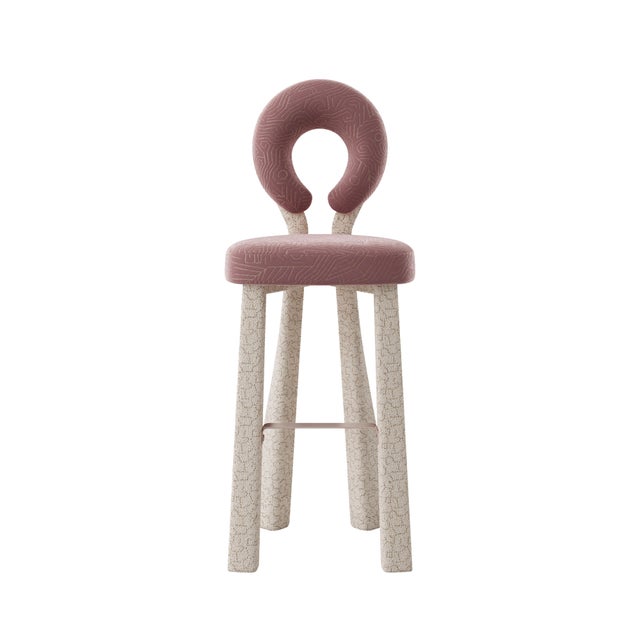 Mary II Bar Chair with Upholstered Legs by Ottiu For Sale - Image 17 of 18