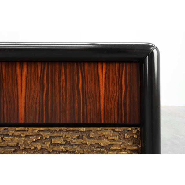 Brutalist Sculptural Wood and Brass Credenza, Italy, 1970s For Sale - Image 10 of 18