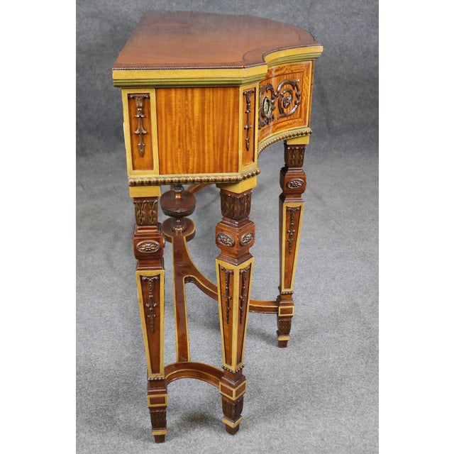 Fantastic Adams Paint Decorated Satinwood and Walnut Sideboard Buffet Circa 1920 For Sale - Image 4 of 12