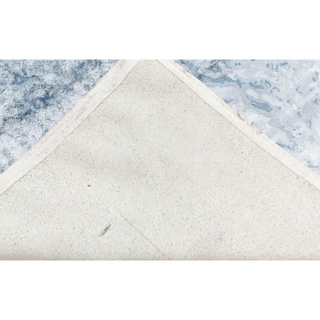 Modern Contemporary Abstract Light Blue Silk Rug "Water" by Doris Leslie Blau For Sale - Image 3 of 6