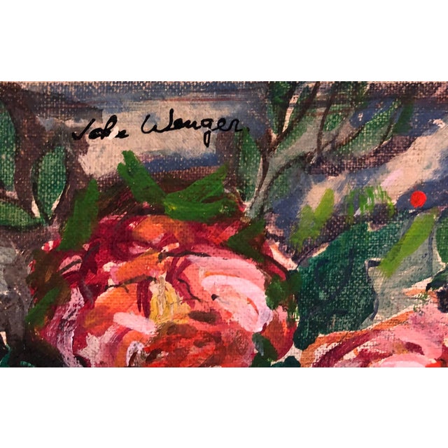 Mid 20th Century John Wenger, Wild Flowers Vibrant Colorful Modernist Oil Painting For Sale - Image 5 of 5