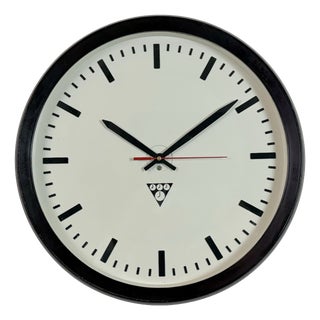 Industrial Bakelite Factory Wall Clock from Pragotron, 1970s For Sale