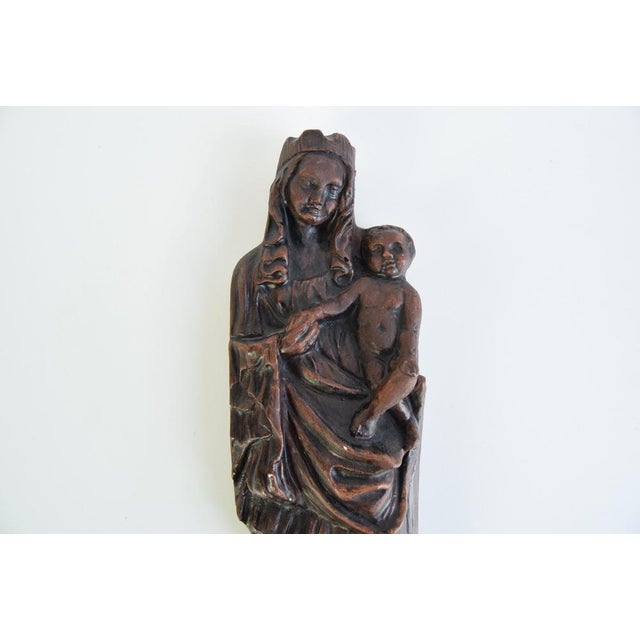 Wall Sculpture of the Madonna and Child, 1930s For Sale - Image 3 of 15