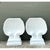 This pair of vintage cast fiber concrete pedestals is a sculptural tribute to the scallop shell, rendered in a clean,...