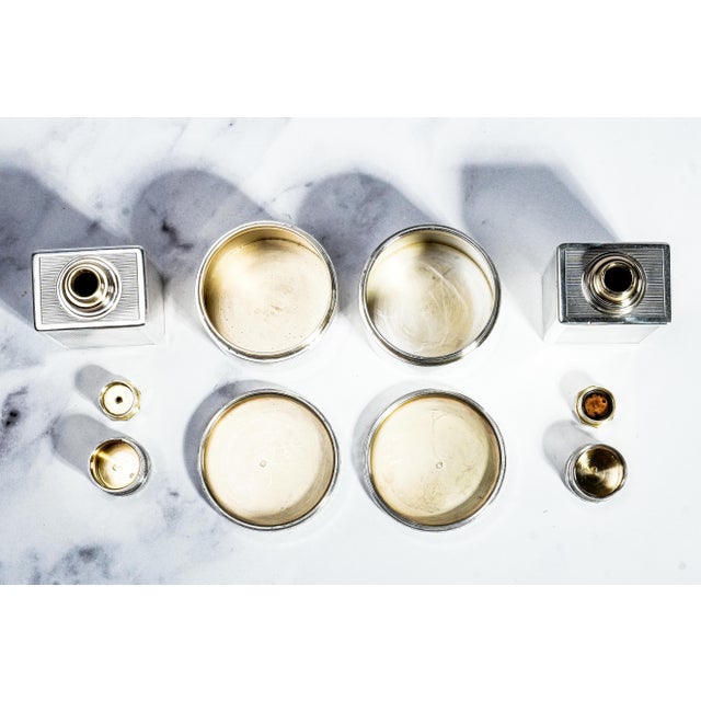 Luxury Collection Art Deco Antique French Sterling Silver Dresser Set Jars Bottles Vanity For Sale - Image 14 of 16