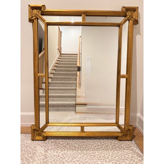 Gold Carvers’ Guild “Quatrain” Mirror – 34” X 43” – Italian Gold Leaf – 1990 For Sale - Image 8 of 10