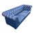 Chesterfield 3-Seater Sofa in Blue Leather For Sale - Image 3 of 7