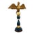 Vintage European Carved Wood Bird Sculpture on Finial 14" H For Sale