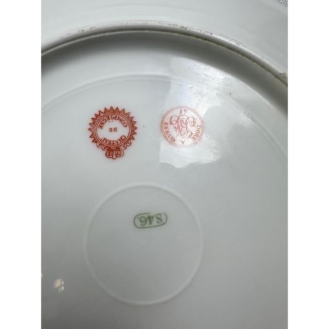 Brass Mid 19th Century Sèvres Porcelain Château Des Compiegne 1848 Heraldic Armorial Cabinet Plate - Set of 4 For Sale - Image 8 of 9