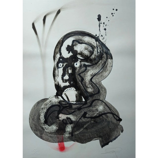 C3a 2018 acrylic paper 126x42x1 acrylic oil on canvas abstract composition of figures shapes volume objects animals and...