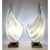 White Two-Tone Rougier Clam Shell Acrylic Table Lamps - A Pair For Sale - Image 8 of 15