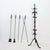 Large Hammered Wrought Iron Fireplace Set, Set of 5 For Sale - Image 3 of 14