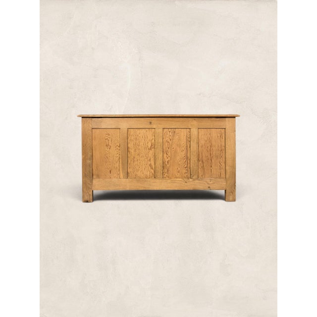 Brown Vintage English Carved Oak Blanket Chest, Circa 1970 For Sale - Image 8 of 8