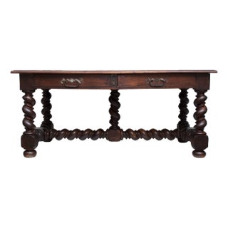 19th Century Louis XIII Style French Desk or Trestle Table For Sale