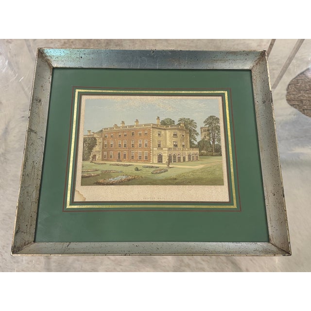 A charming late 19th century English architectural print depicting Clifton Hall in Nottinghamshire, England, the historic...