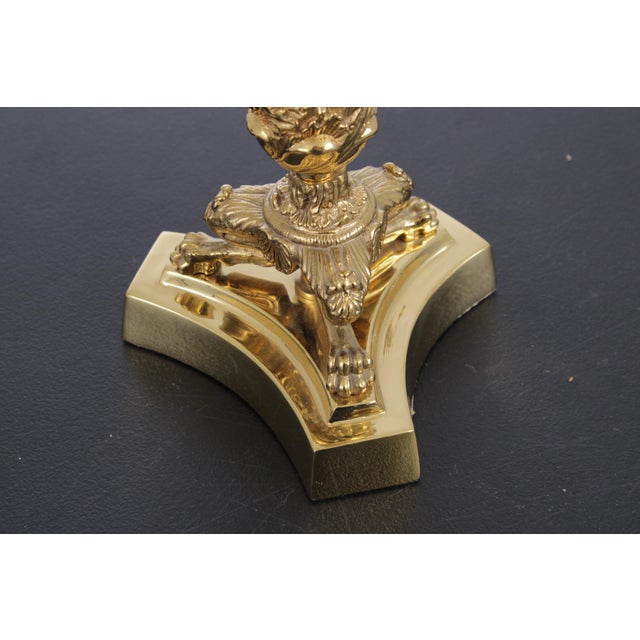 Pair of Decorative Crafts Brass French Empire Candleabras For Sale In Philadelphia - Image 6 of 15