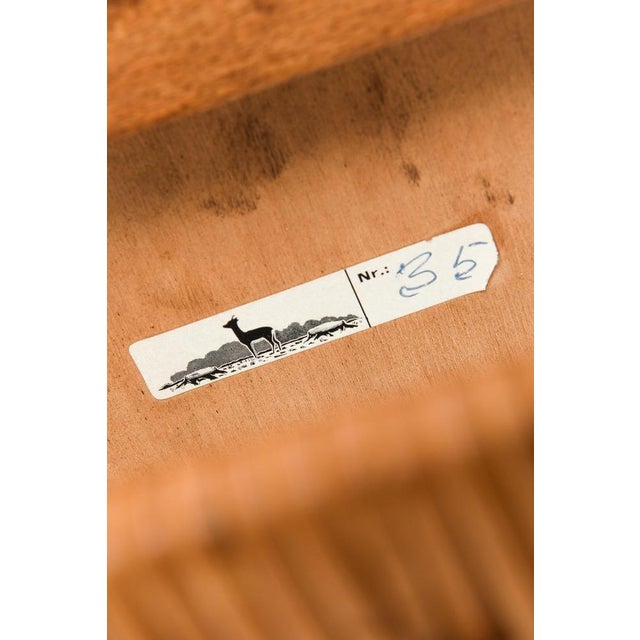 Gold Bedside Tables in Cane and Teak attributed to Severin Hansen, 1950s, Set of 2 For Sale - Image 8 of 11