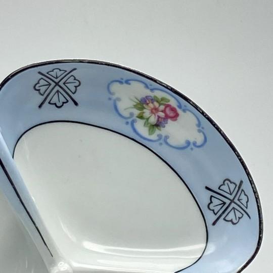 Vintage Reinhold Schlegelmilch Porcelain Divided Trefoil Candy Dish With Flowers For Sale - Image 4 of 16