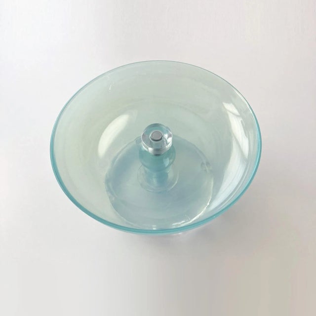 Vintage Murano Venetian art glass part is from 1960s and is used for creating a beautiful footed dish. The stand part is...