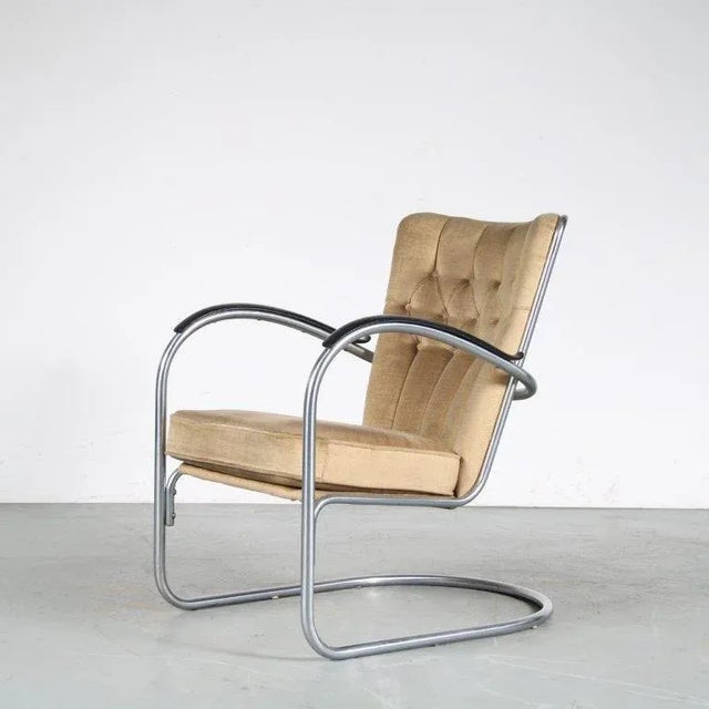 Gispen Model 412 Easy Chair from Gispen, Netherlands, 1950s For Sale - Image 4 of 11