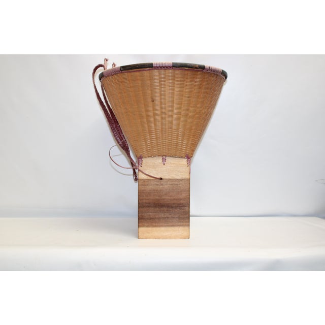 Wood Vintage Wicker Harvest Backpack For Sale - Image 7 of 14