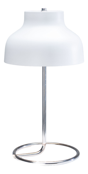 Chromed Table Lamp with Metal Shade and Curved Frame, 1970s